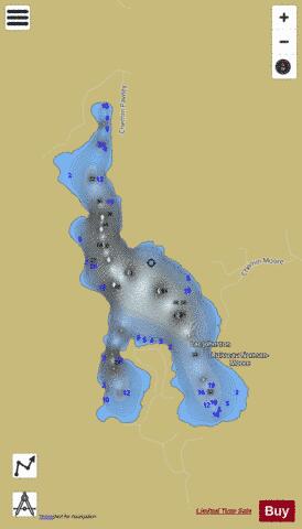 Johnston  Lac depth contour Map - i-Boating App