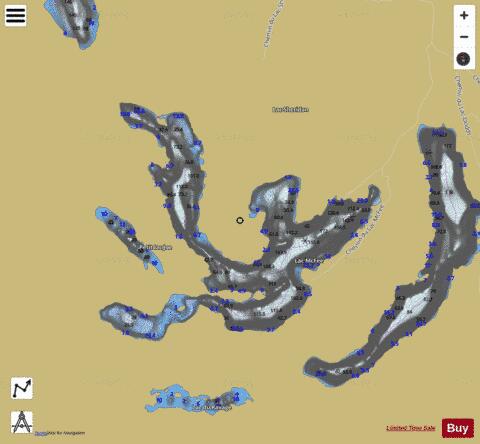 McFee, Lac depth contour Map - i-Boating App