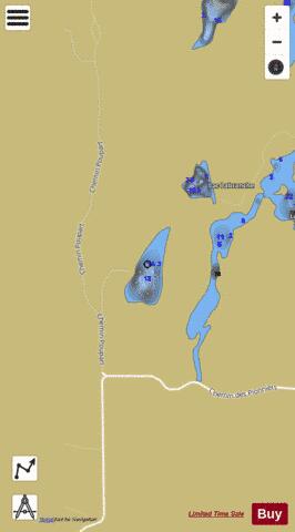 Branche Lac depth contour Map - i-Boating App