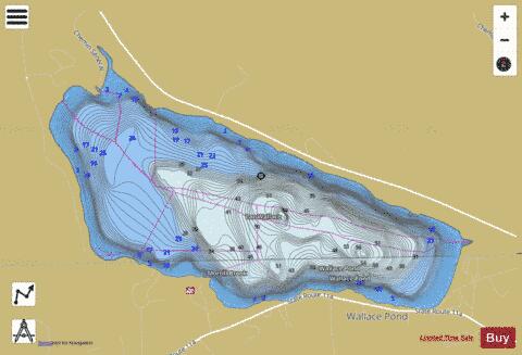 Wallace, Lac depth contour Map - i-Boating App