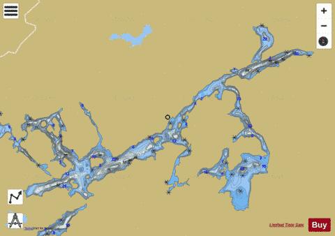 Winawiash, Lac depth contour Map - i-Boating App