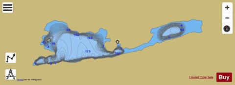 Aikenhead Lake depth contour Map - i-Boating App