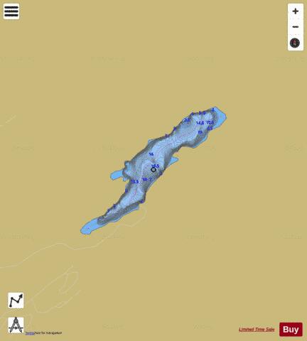 Downton Lake (Two Portages) depth contour Map - i-Boating App