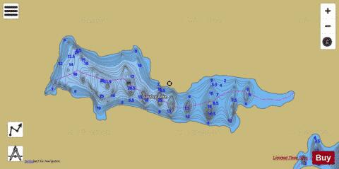 Gaudry Lake depth contour Map - i-Boating App