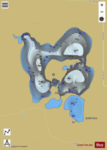 Manito Lake depth contour Map - i-Boating App