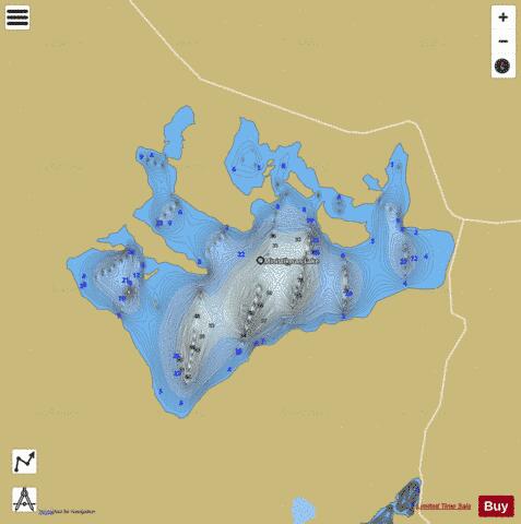 Ministikwan Lake depth contour Map - i-Boating App