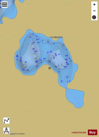 Moonlight Lake depth contour Map - i-Boating App