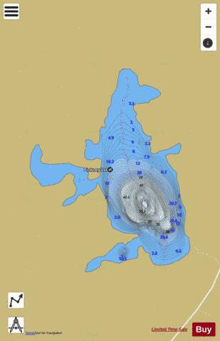 Pinkney Lake depth contour Map - i-Boating App