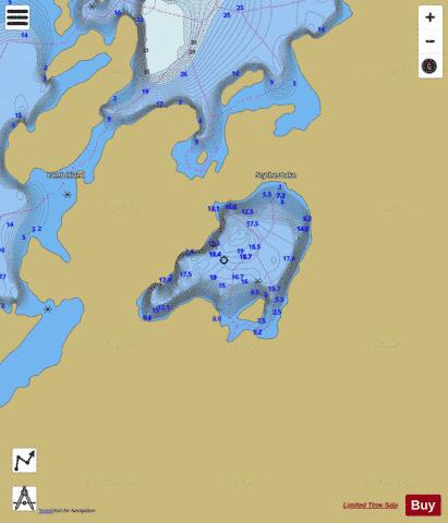 Scythes Lake depth contour Map - i-Boating App
