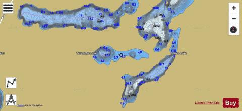 Upises  Teneycke  Lake depth contour Map - i-Boating App
