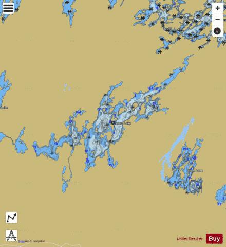 Besnard Lake depth contour Map - i-Boating App