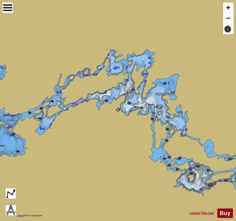Hayman Lake depth contour Map - i-Boating App