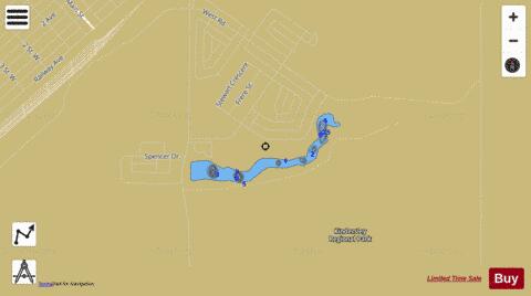 Kindersley Town Dam depth contour Map - i-Boating App