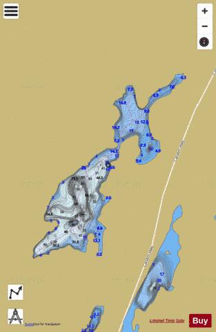Haugen Lake + McComb Lake depth contour Map - i-Boating App
