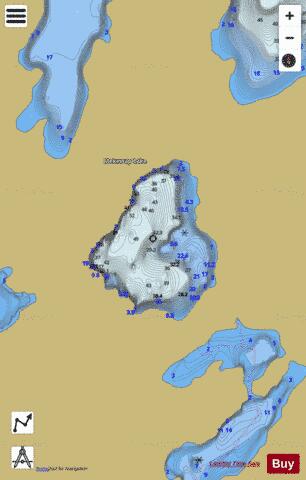 Mekewap Lake depth contour Map - i-Boating App