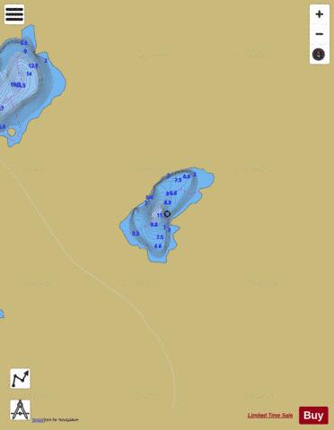 Unnamed Lake Division No 18 depth contour Map - i-Boating App