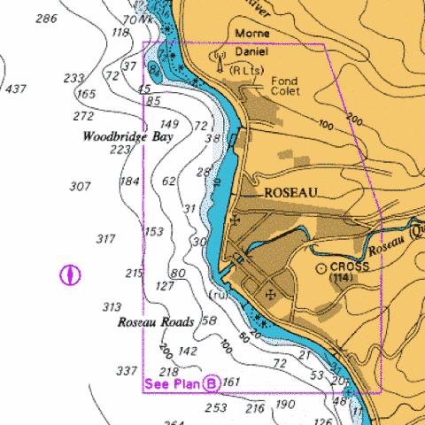 Woodbridge Bay and Roseau Roads Marine Chart - Nautical Charts App