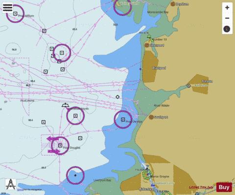 England - West Coast - Approaches to Preston Marine Chart - Nautical Charts App