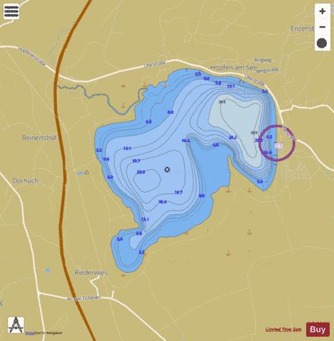 Hopfensee depth contour Map - i-Boating App
