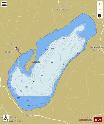 Woerthsee depth contour Map - i-Boating App