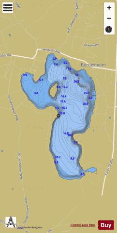 Bordesholmer See depth contour Map - i-Boating App