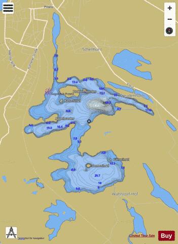 Lanker See depth contour Map - i-Boating App