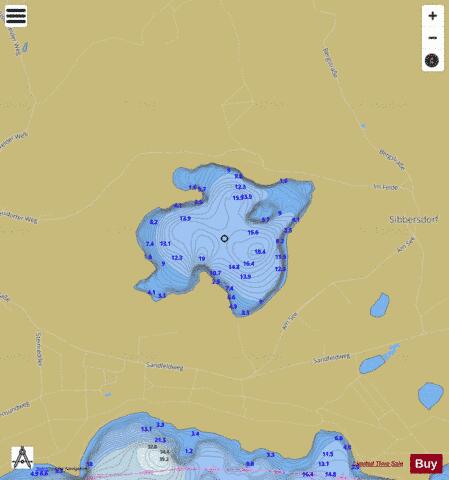 Sibbersdorfer See depth contour Map - i-Boating App
