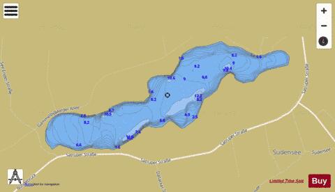 Sudensee depth contour Map - i-Boating App