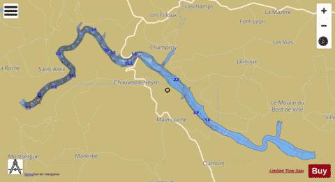 COMPLEXE DE LA ROCHE TALAMIE (LA ROCHE TALAMIE) depth contour Map - i-Boating App