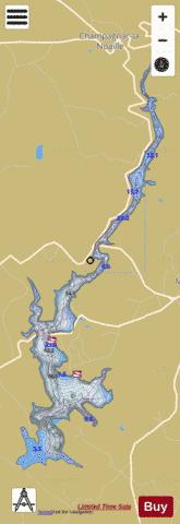 Lac du Barrage de la Valette depth contour Map - i-Boating App