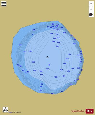 Sea Mere depth contour Map - i-Boating App