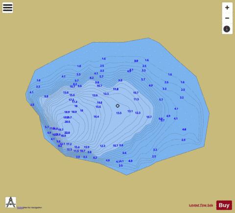Lake Gwngu depth contour Map - i-Boating App