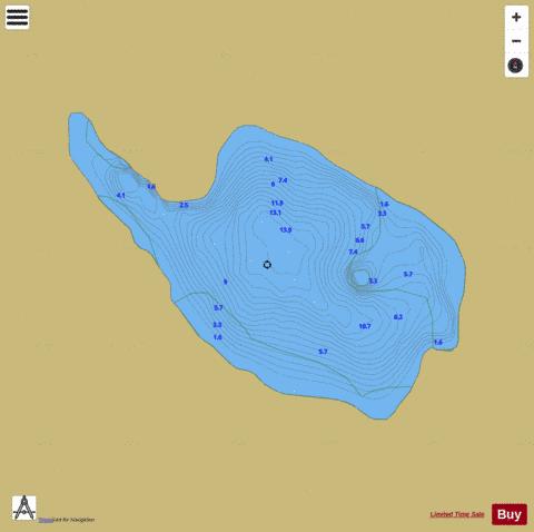 Ballagh Lough depth contour Map - i-Boating App