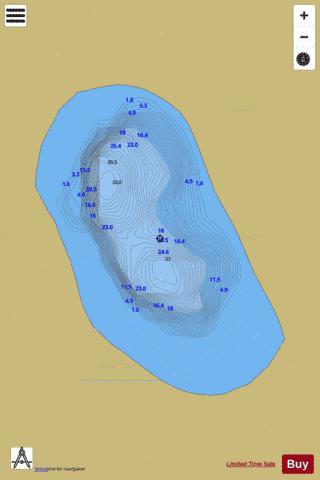 Gowlaun Lough depth contour Map - i-Boating App
