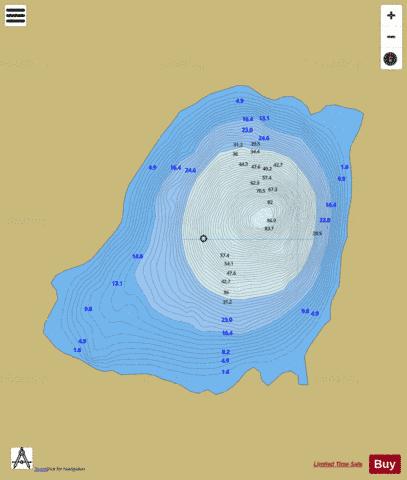 Eagles Lough depth contour Map - i-Boating App