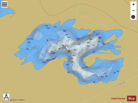 Cloonee Lough Upper depth contour Map - i-Boating App