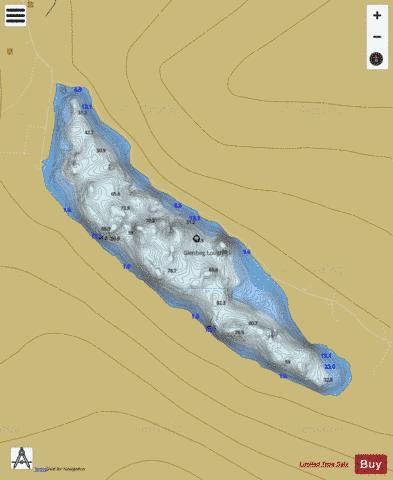 Glenbeg Lough depth contour Map - i-Boating App