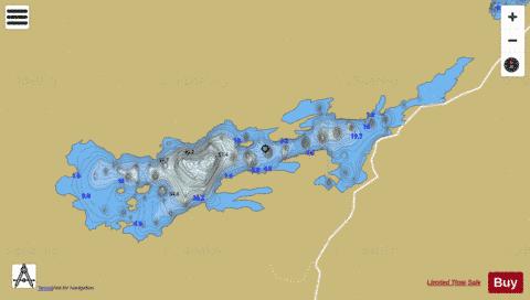 Upper Lough depth contour Map - i-Boating App