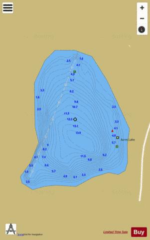 Acres Lough depth contour Map - i-Boating App