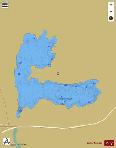 Invermore Lough depth contour Map - i-Boating App