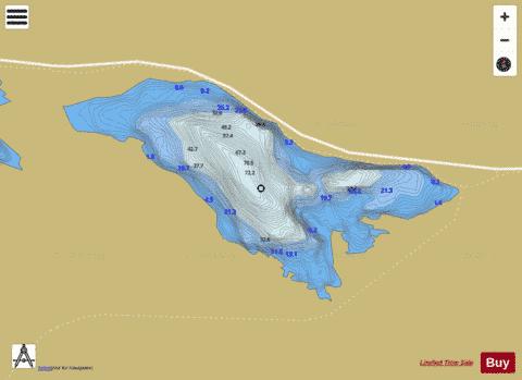 Derrylea Lough depth contour Map - i-Boating App