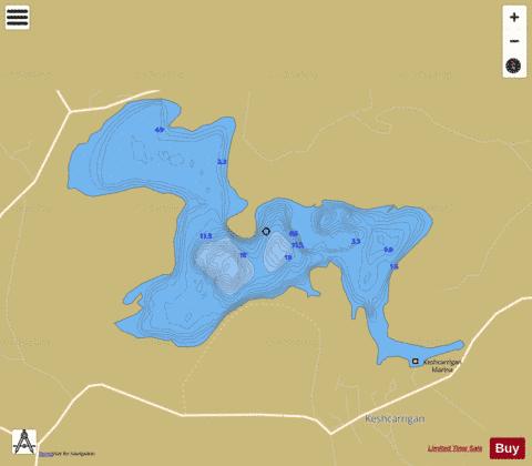 Scur ( Lough ) depth contour Map - i-Boating App
