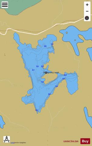 Mullaghderg Lough depth contour Map - i-Boating App
