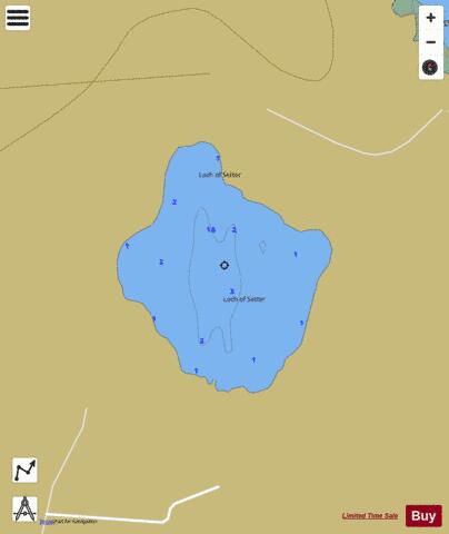 Loch of Setter (Shetland) depth contour Map - i-Boating App