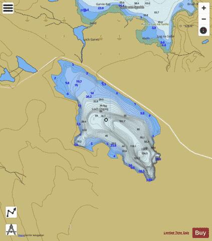Loch Owskeich depth contour Map - i-Boating App