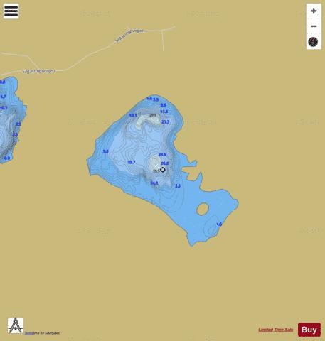 Nedre Hølen depth contour Map - i-Boating App