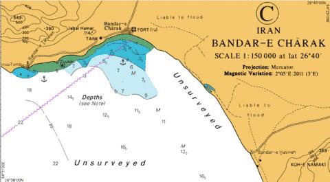C Bandar-e Charak Marine Chart - Nautical Charts App