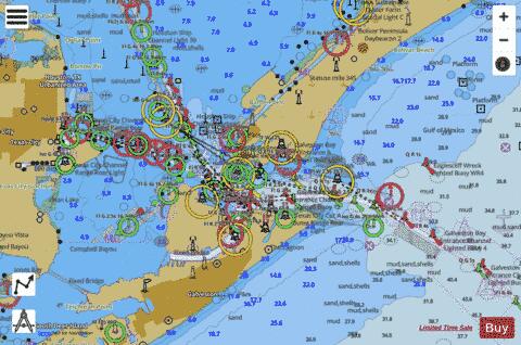 GALVESTON BAY ENTRANCE GALVESTON and TEXAS CITY HRBRS Marine Chart - Nautical Charts App
