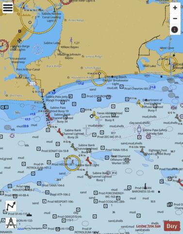 CALCASIEU PASS TO SABINE PASS Marine Chart - Nautical Charts App