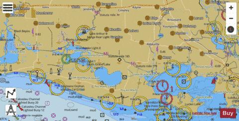 NEW ORLEANS TO CALCASIEU RIVER WEST SECTION Marine Chart - Nautical Charts App